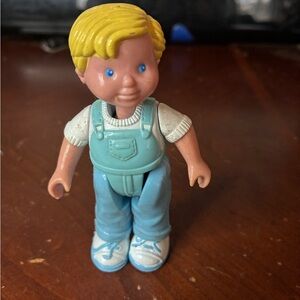 FISHER PRICE Loving Family Dollhouse Dream BOY SON Blue Overalls Rare! 1993